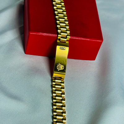Golden Rolex Crown Chain Bracelet