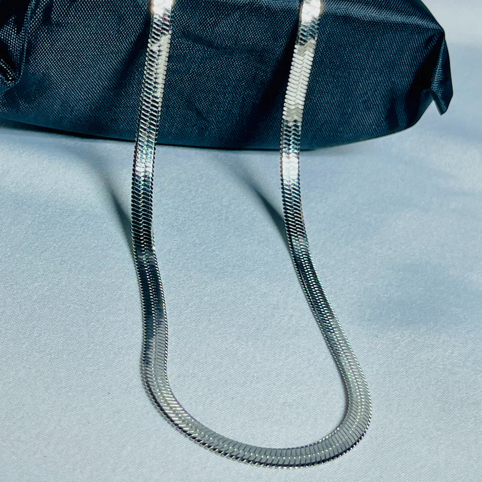 7mm Silver Flat Snake Chain