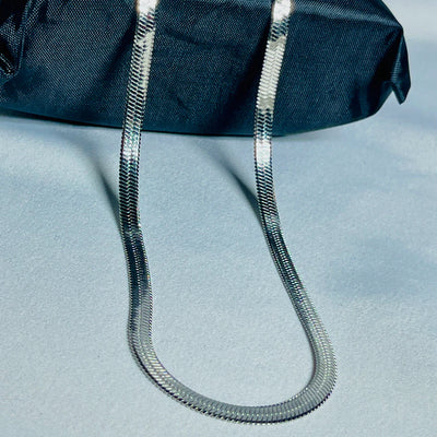 7mm Silver Flat Snake Chain
