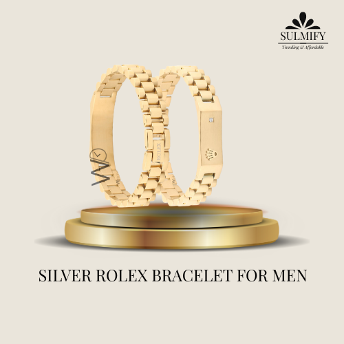 Golden Rolex Crown Chain Bracelet