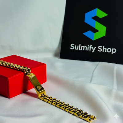 Golden Rolex Crown Chain Bracelet