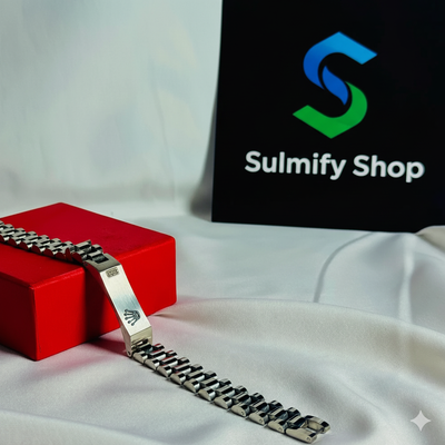Silver Rolex Crown Chain Bracelet